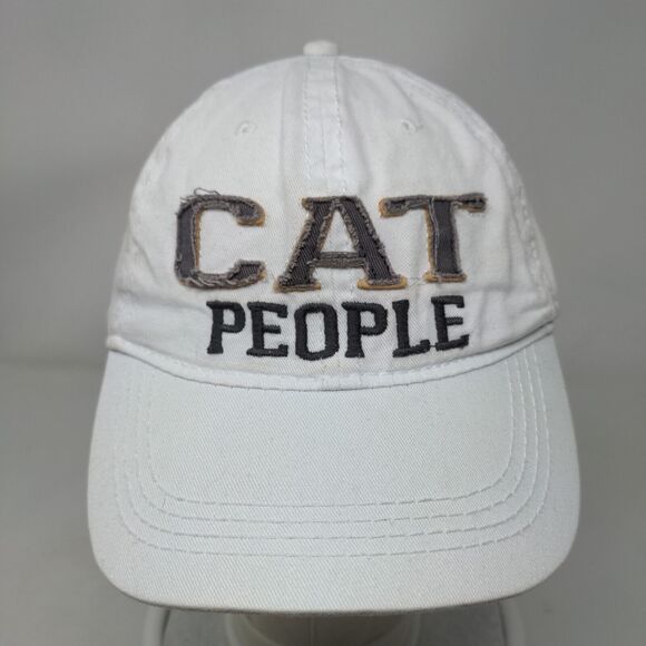 Cat People Slideback Hat White OSFA Embroidered Adjustable We People - Picture 2 of 10